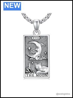Sterling Silver Tarot Card Necklace Skull Devil Death Sun Pendant